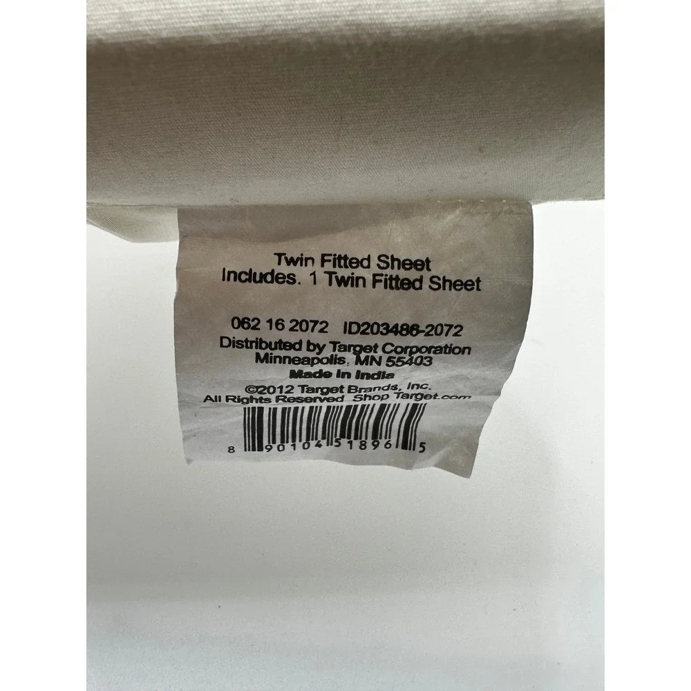 Target Ultra Soft Fitted Sheet Twin White 100% Cotton 18in Deep Pocket 2012